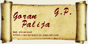Goran Palija vizit kartica